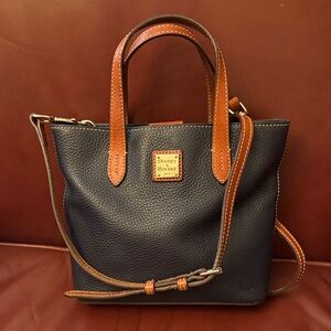 Dooney & Bourke Navy and Tan Leather Tote